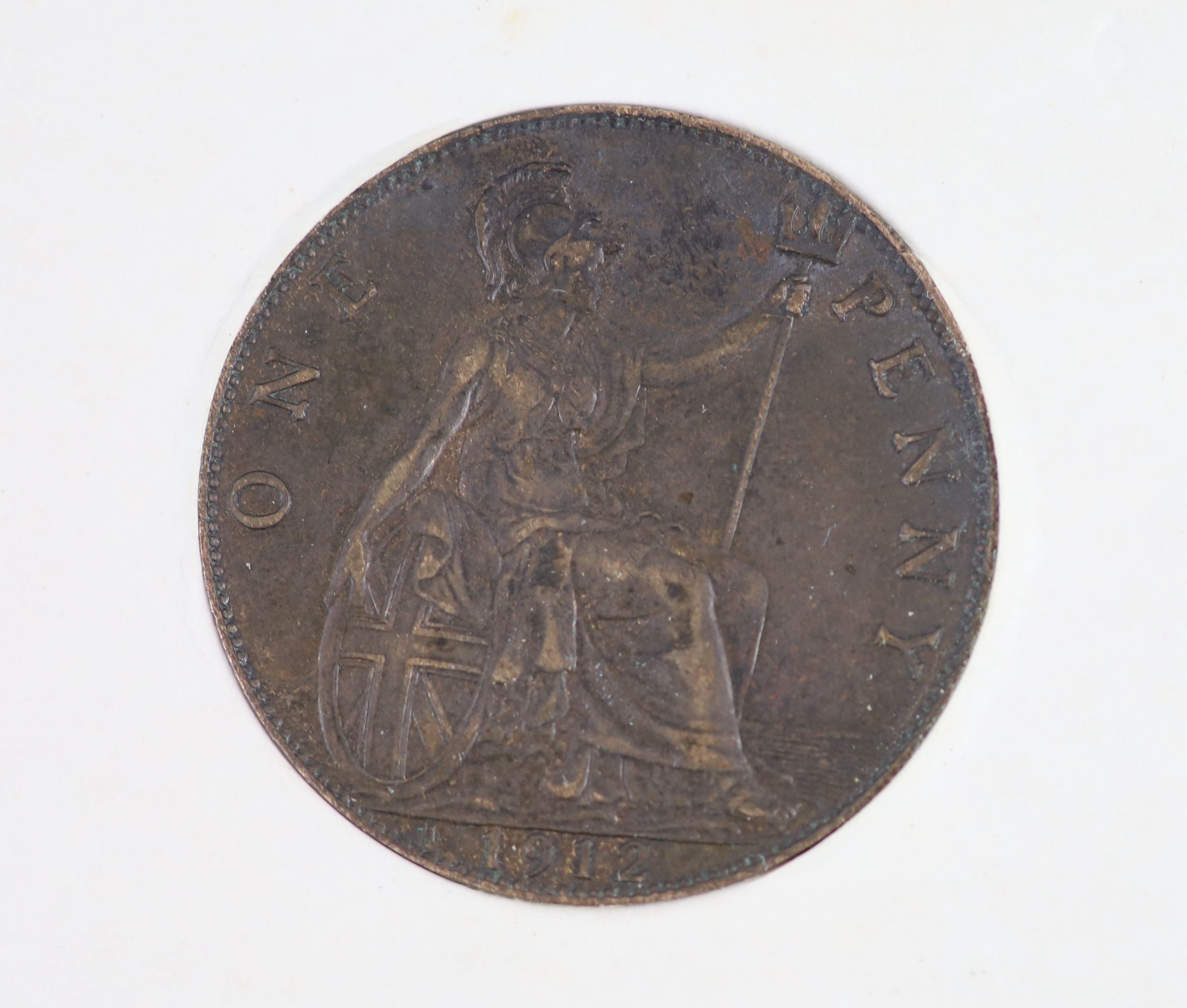 Queen Victoria to Queen Elizabeth II one penny coins, a long run from 1901-1967, the majority good EF to aUNC, including scarce 1904, 1922 and 1926 one pennies, aUNC